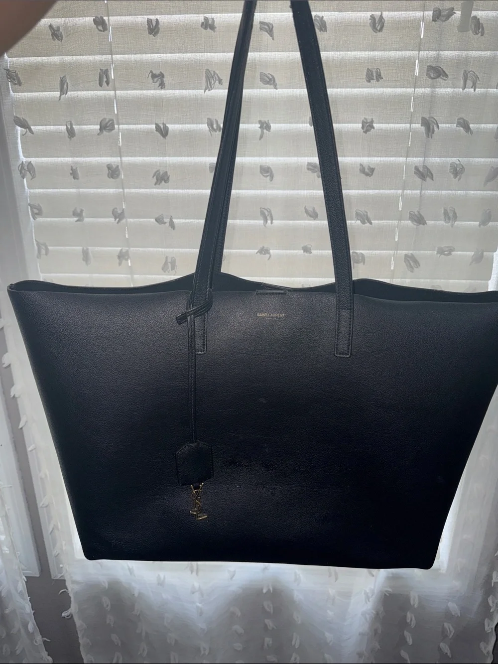Authentic Black YSL Shopping Tote